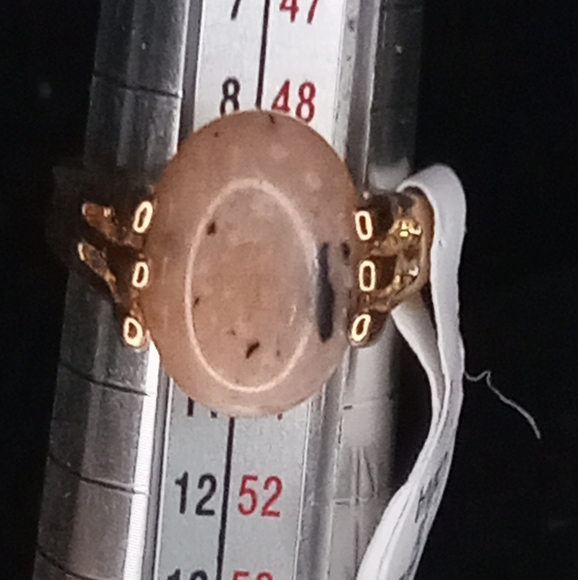 Natural Stone And Gold Tone ring for women Size 5 - Picture 1 of 5